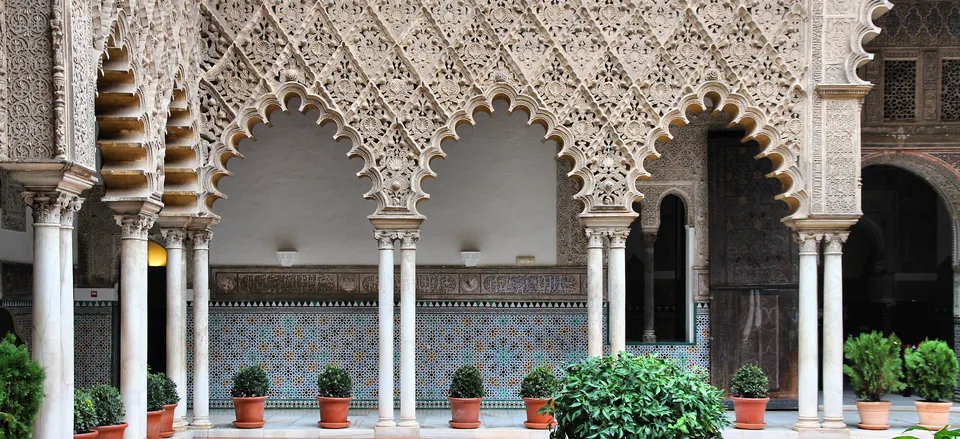  Architectural detail of the Alcazar in Seville 