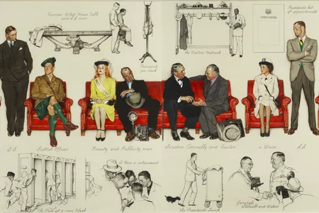 Rockwell was commissioned to create So You Want to See the President! by Stephen Early, Roosevelt&rsquo;s press secretary.