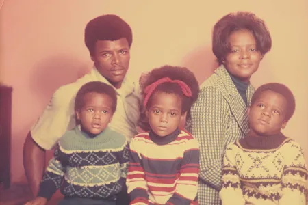 Studio family portrait, 1960–1970s, by Rev. Henry Clay Anderson