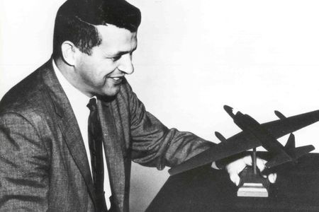 Powers with a model of his cold war-era U-2, known as the "Dragon Lady." He was freed in an exchange for a Soviety spy in Germany in 1962.
