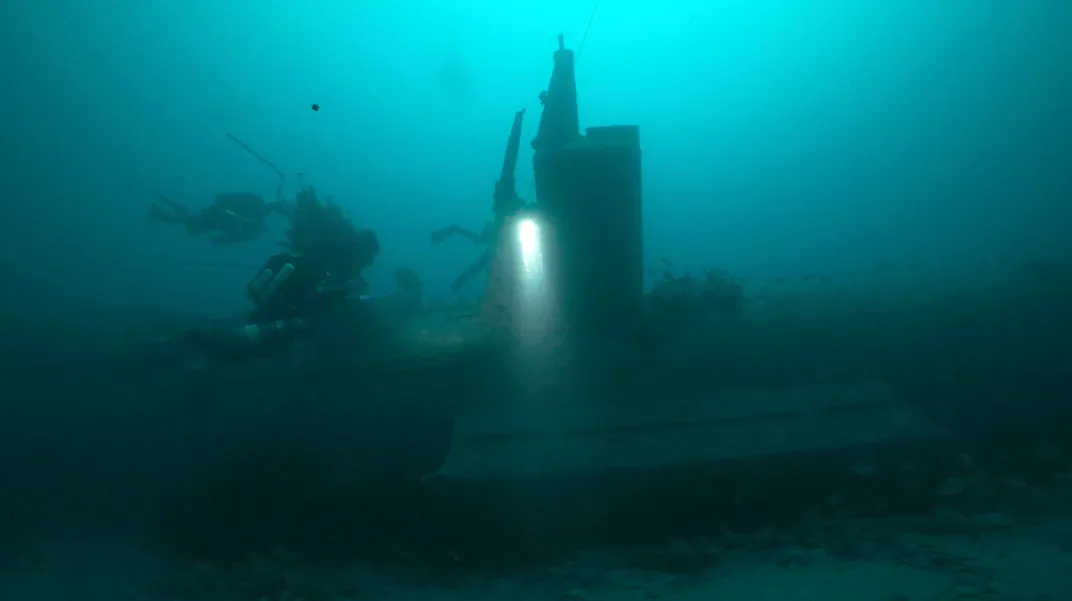 Remains of UC-18's conning tower