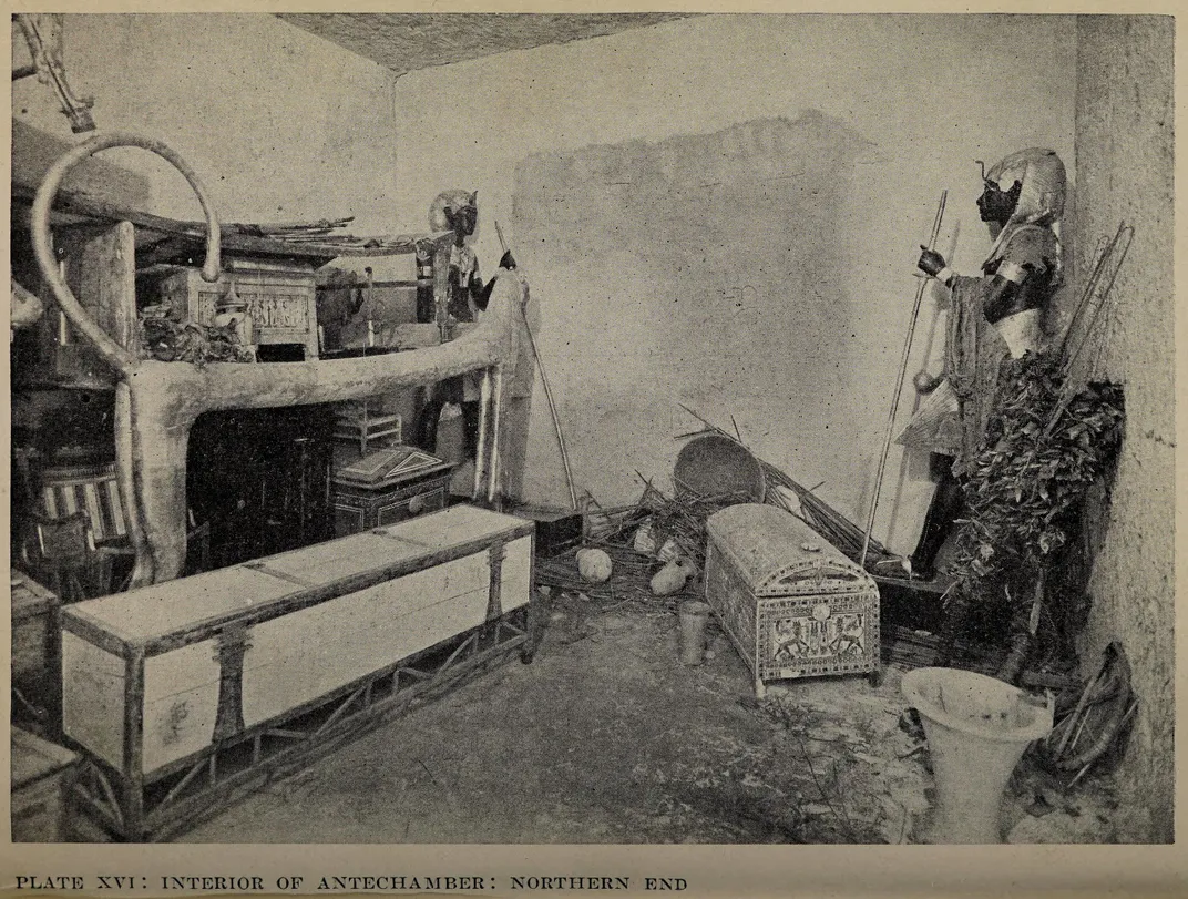 View of the northern end of the antechamber of Tut's tomb