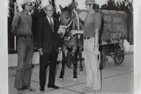 John Kunst (left), Ambassador Robert Neumann (center) and David Kunst (right) in Kabul, Afghanistan, on September 30, 1972