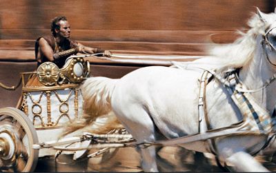 The famous chariot race form Ben-Hur before and after the restoration.