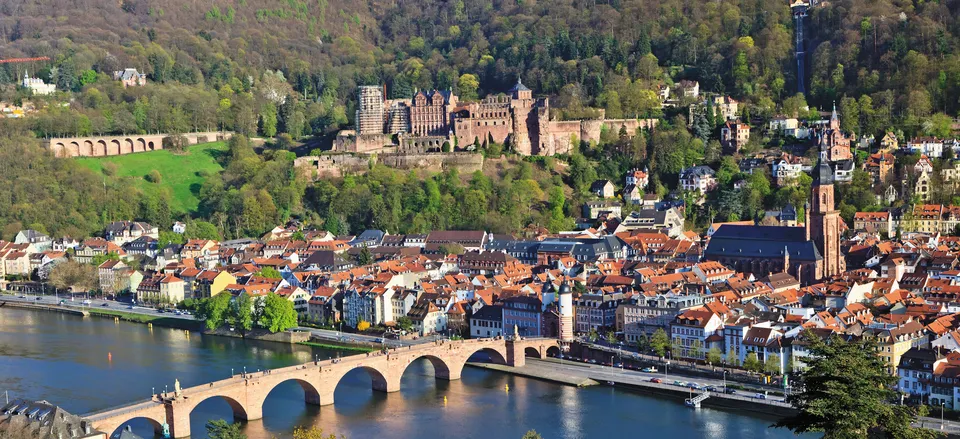  The German university town of Heidelberg, along the Neckar River 