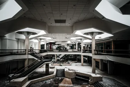 The Randall Park Mall in Ohio, photographed here in 2014, was opened in 1971 and abandoned in 2009. Amazon has built a new distribution center on the site.
