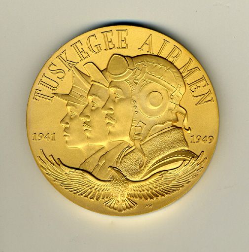 The Tuskegee Airmen's new Congressional Gold Medal goes on display at the National Air and Space Museum.