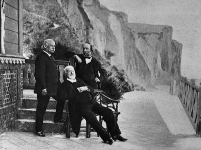 Victor Hugo with friends during his exile to Guernsey