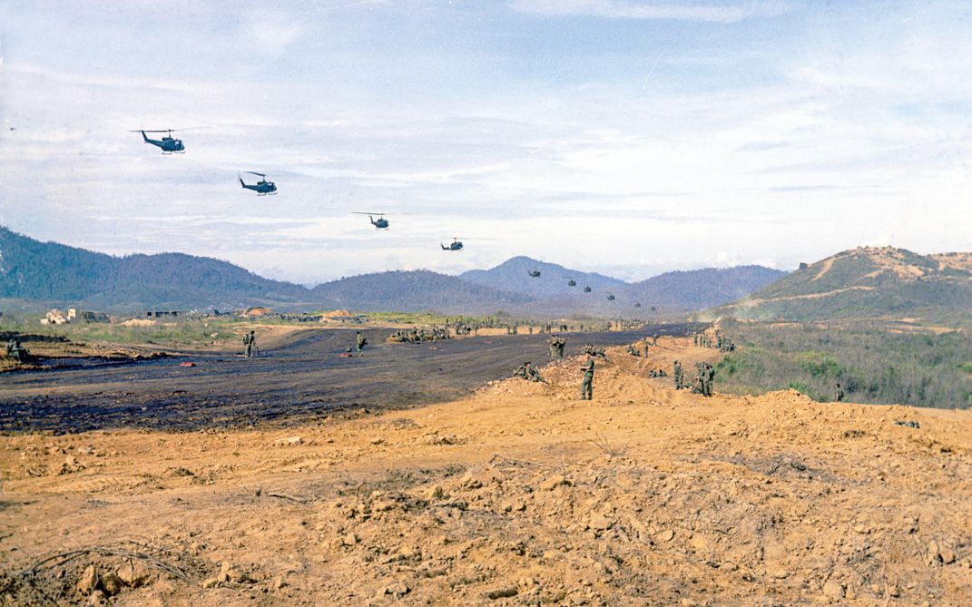 helicopters passing over the A Shau Valley