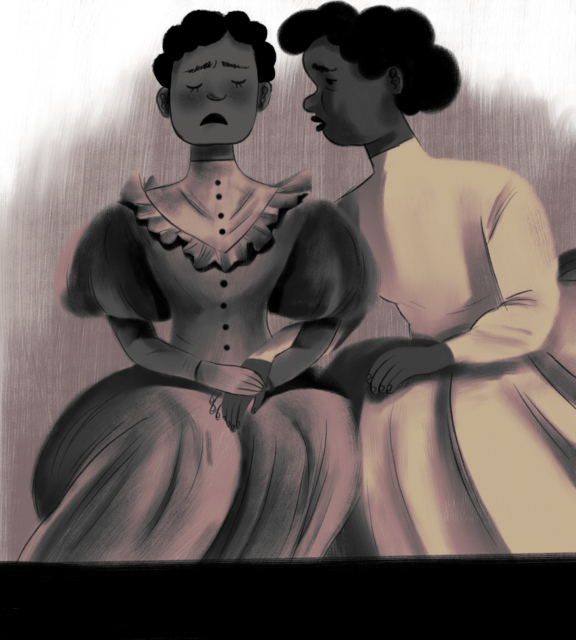 Illustration of Maria Dorsey and her sister, Emily Burton