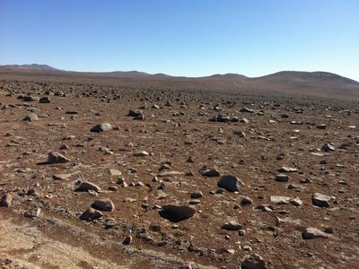 Looks like Mars, but it's not.  A layer of the clay mineral smectite was found beneath the surface in the Yungay region of the hyperarid Atacama desert (pictured here).