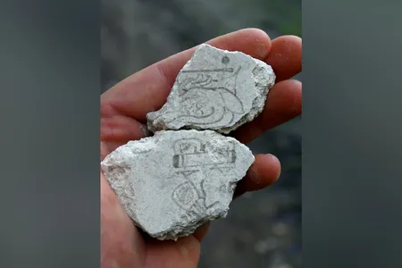 Archaeologists found the calendar fragment among a total of 249 pieces of painted plaster and painted masonry block.&nbsp;