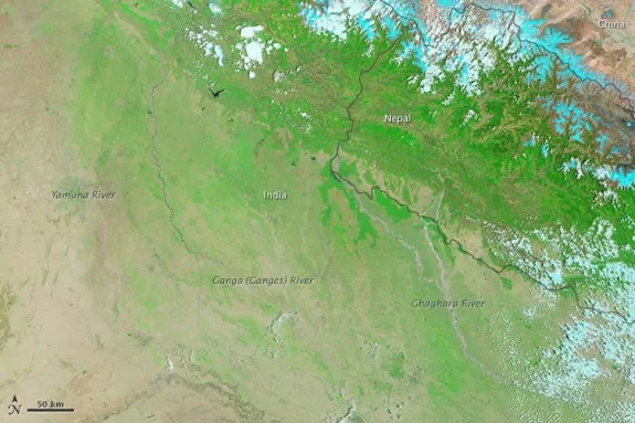 India as seen from space on May 30, before the monsoon.