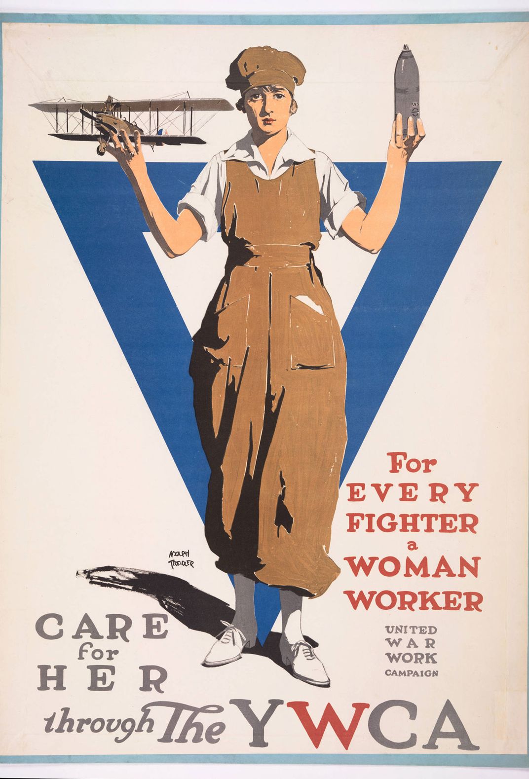 Adolph Treidler, For Every Fighter a Woman Worker: Care for Her Through the YWCA, circa 1918