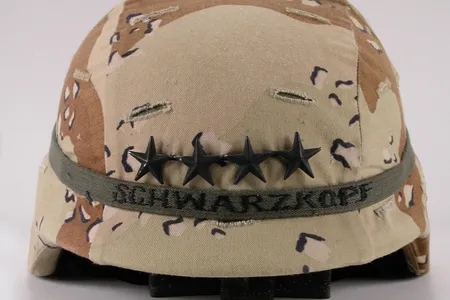 Schwarzkopf's helmet, a PASGT, represents "how technology and innovation work together in the field of ground-forces protection,” says Frank Blazich, Jr., the Smithsonian's curator of modern military forces.