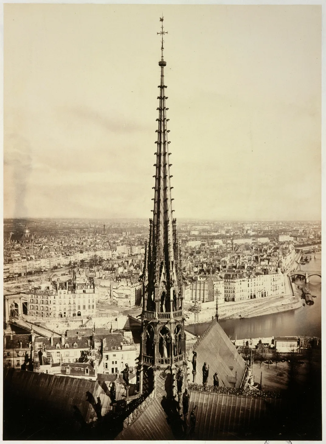 Charles Marville print of Notre-Dame spire