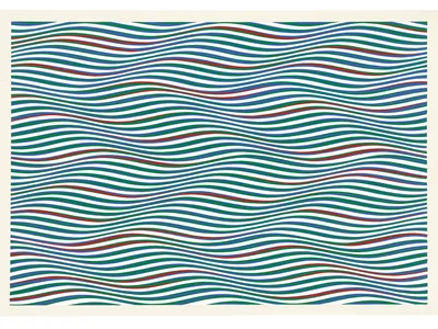 Red, Green, and Blue Twisted Curves, 1979. The &ldquo;spectator who looks at my work is part of the work itself,&rdquo; Riley has said.