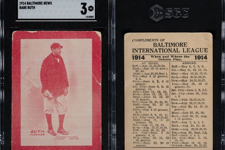 Only ten known examples of Babe Ruth's rookie baseball card still exist today.