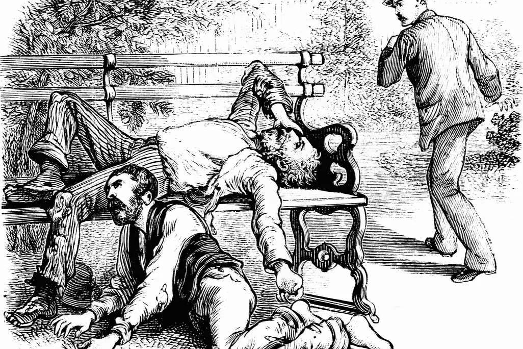 A 19th-century illustration of two yellow fever victims in New Orleans