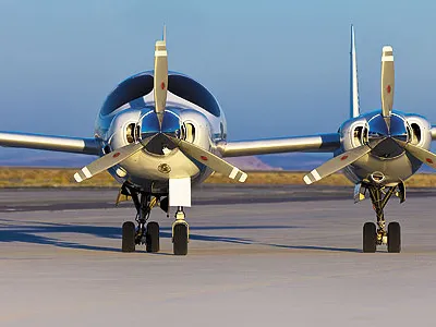 Head on, the Boomerang may be hard to fathom, but it’s easy to control — even if one engine quits.