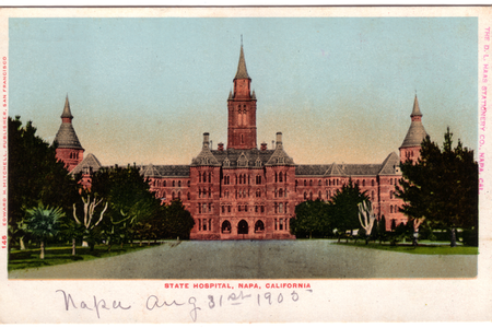 Postcard of the Napa State Hospital in Napa, Calif., circa 1905. Over 1,900 Californians were recommended for sterilization while patients here.