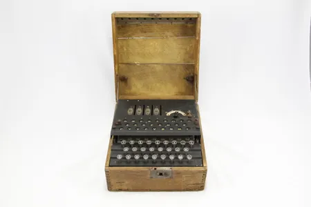 An Enigma machine used during World War II to send coded messages