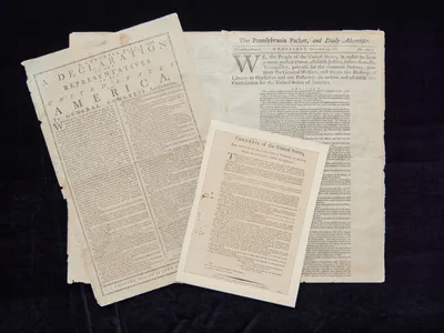 These rare early copies of the Declaration of Independence, the Constitution and the Bill of Rights will go under the hammer on June 26.