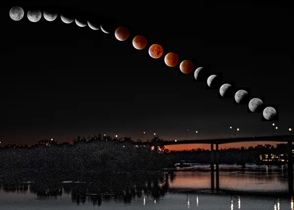 Lunar Eclipse Over the James River thumbnail