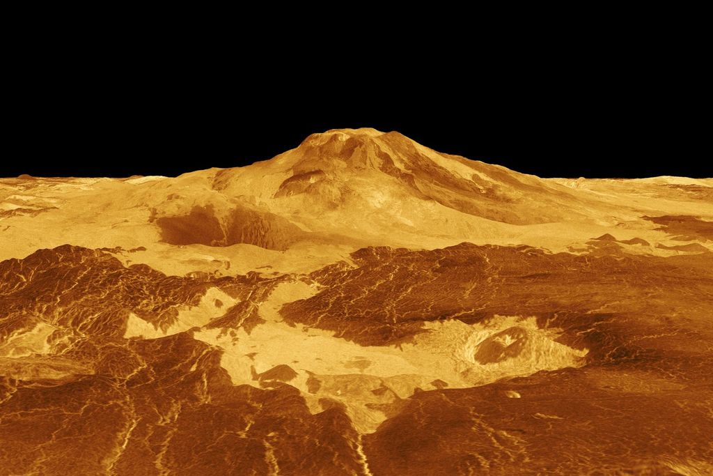 Computer-generated image of Maat Mons on Venus