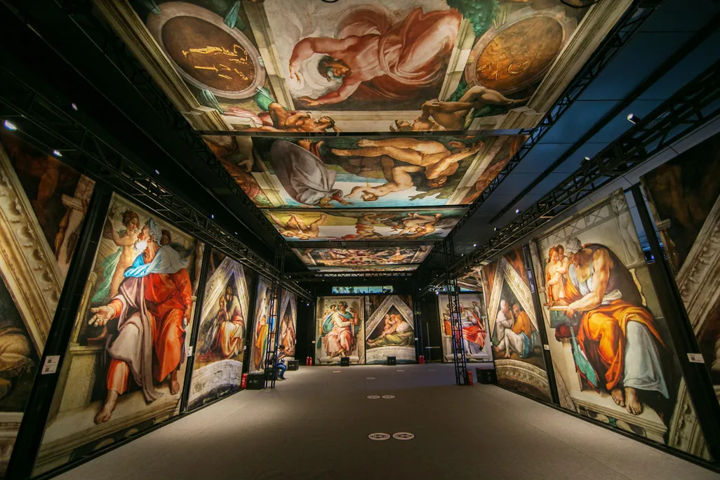 View of immersive Sistine Chapel exhibition