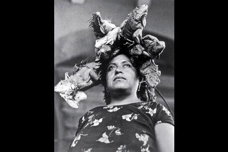 "Only one photo from the 12 I took of her was good, because it was the only one where the iguanas raised their heads as if they were posing," Iturbide says of the picture Nuestra Senora de las Iguanas, 1979