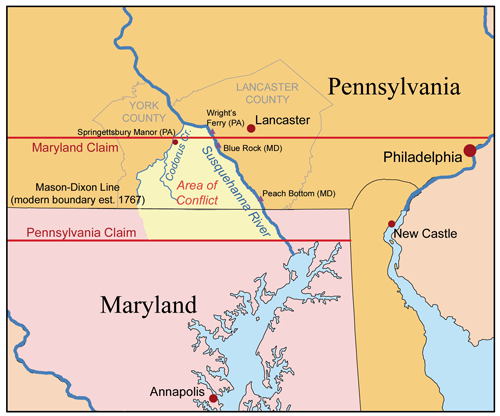 This Long, Violent Border Dispute Between Colonial Maryland and Pennsylvania is Why We Have the Mason-Dixon Line