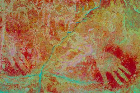 Handprint from Maltravieso Cave in Caceres, Spain.