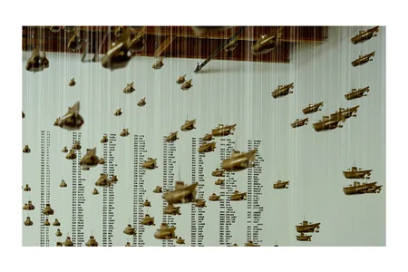 Installation photograph of Chris Burden's All the Submarines of the United States of America at Christine Burgin Gallery, 1987 (detail) / unidentified photographer. Christine Burgin Gallery records, 1980-2016. Archives of American Art, Smithsonian Institution.