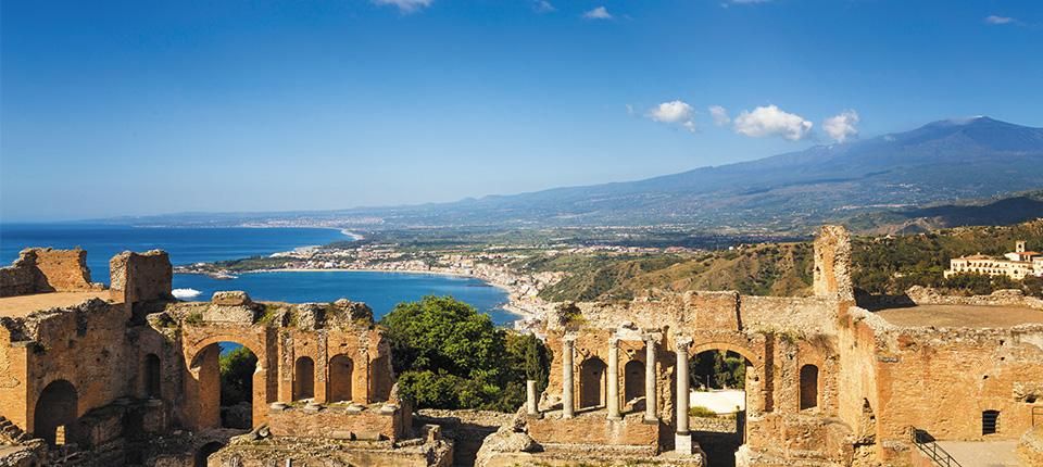 View of Mt. Etna from Taormina's Greek Theater