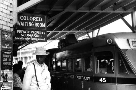 A segregated bus stop in North Carolina.  