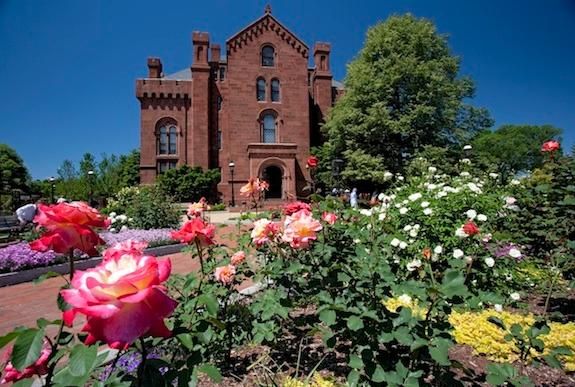 The Kathrine Dulin Folger Rose Garden provides an iconic backdrop for your family vacation photo.