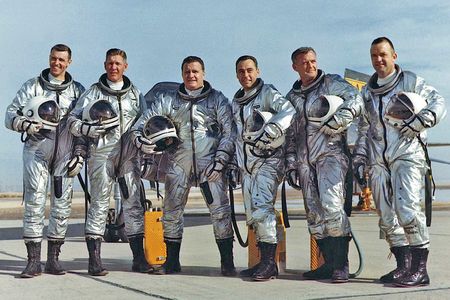 X-15 pilots in 1966. From left: Joe Engle, Bob Rushworth, Jack McKay, Pete Knight, Milt Thompson and Bill Dana.
