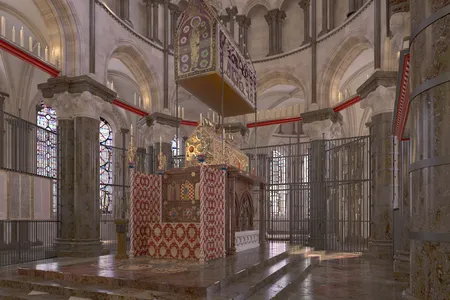 At its peak, the saint's Canterbury Cathedral shrine drew upward of 100,000 visitors each year.