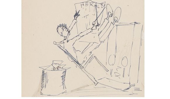 Poultney Bigelow. Sketch by Poultney Bigelow for Edith Weir (detail), 1884 April 18. Weir family papers. Archives of American Art, Smithsonian Institution.