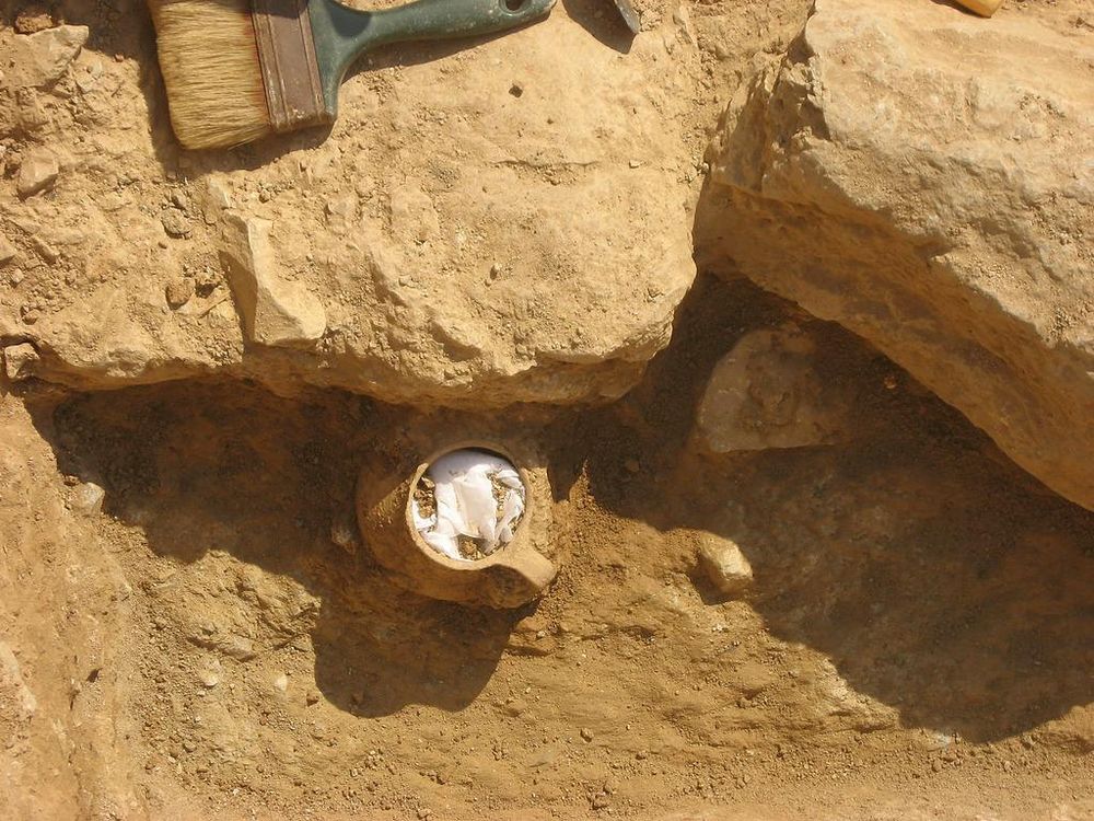 Overhead view of ceramic jar found in Athens