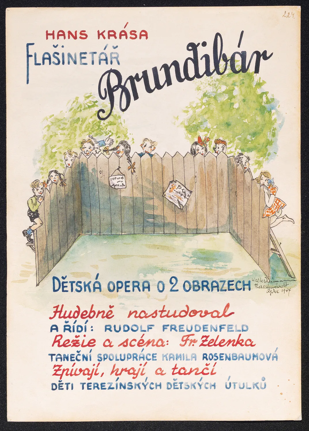 Walter Heimann’s poster for a children’s opera by composer Hans Krása.