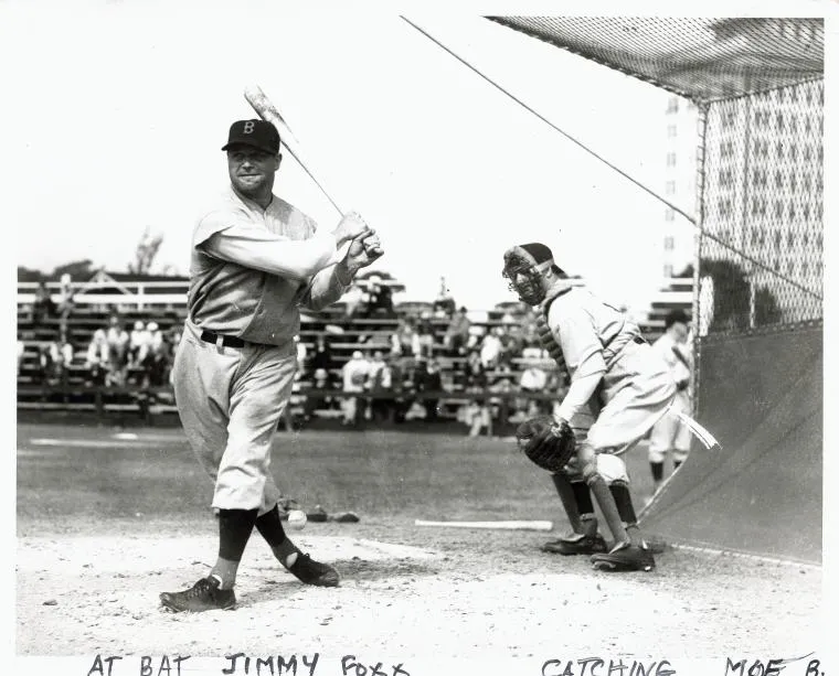 Berg on the field as a catcher