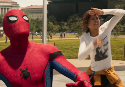 Caption: Zendaya and Tom Holland in Spider-Man: Homecoming (2017); credit: Sony