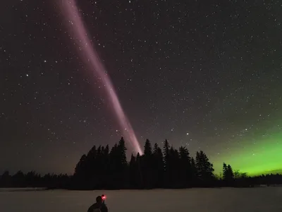 A STEVE lights up the night over British Columbia.