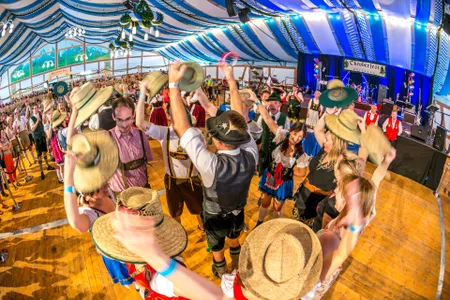 Revelers celebrating Oktoberfest Brisbane