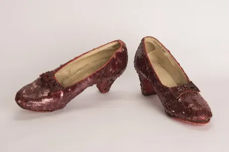 The recovered pair of ruby slippers from&nbsp;The Wizard of Oz