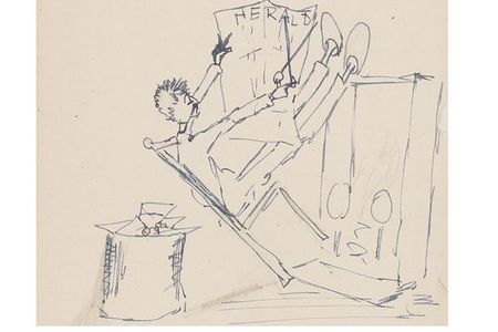 Poultney Bigelow. Sketch by Poultney Bigelow for Edith Weir (detail), 1884 April 18. Weir family papers.