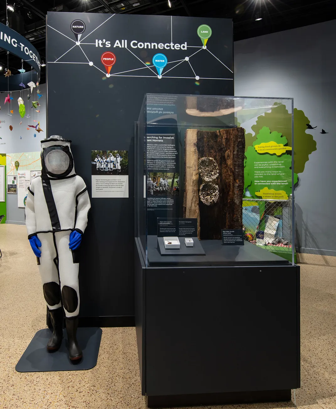 Museum display of Nest Zero and a Suit