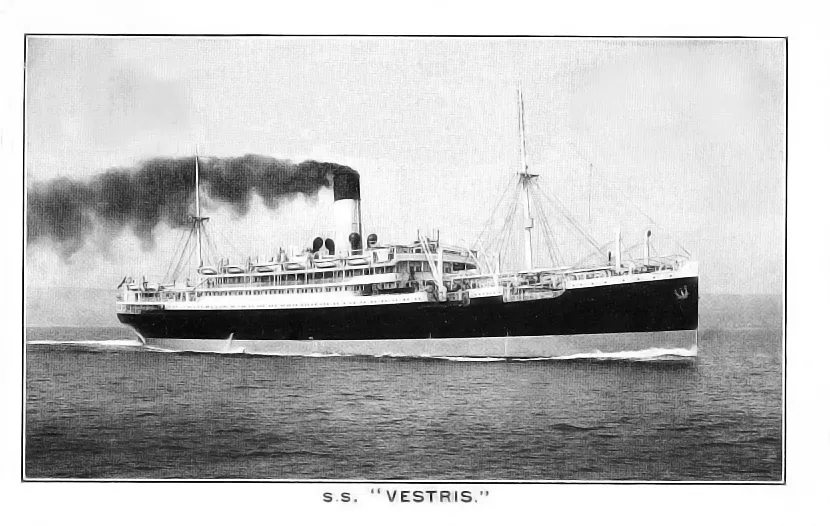 A postcard featuring the Vestris​​​​​​​